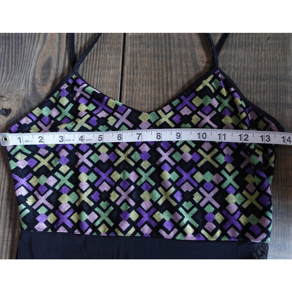 Vintage Y2K Dress Womens Medium Sheer Mesh Cami Babydoll Slip Mini Nighty Grunge - Picture 4 of 8